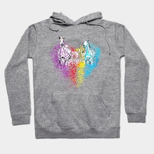 Love Unicorns - Cute Heart Unicorn Design Hoodie